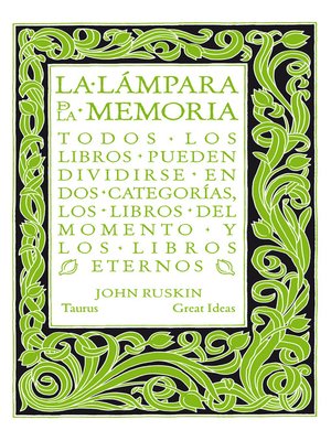 cover image of La lámpara de la memoria (Serie Great Ideas 33)